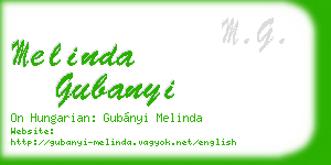 melinda gubanyi business card